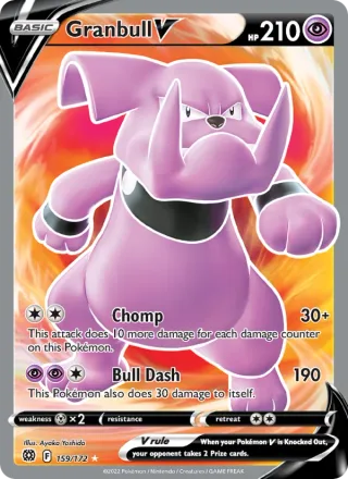 Granbull V #159 · Brilliant Stars Pokémon card