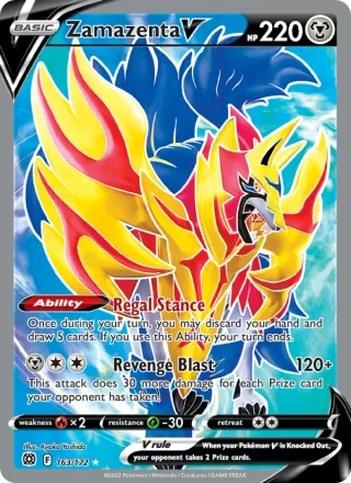 Zamazenta V #163 · Brilliant Stars Pokémon card