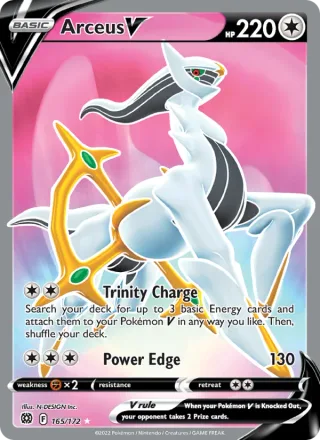 Arceus V #165 · Brilliant Stars Pokémon card