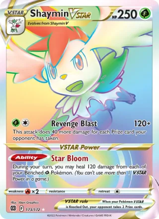 Shaymin VSTAR #173 · Brilliant Stars Pokémon card