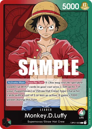 Monkey.D.Luffy #OP01-003 · Romance Dawn One Piece card