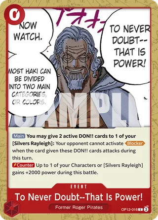 To Never Doubt--That Is Power! #OP12-016 · Legacy of the Master One Piece card