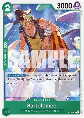 Bartolomeo (Jolly Roger Foil) #P-029-jolly-roger-foil · Premium Booster -The Best- One Piece card