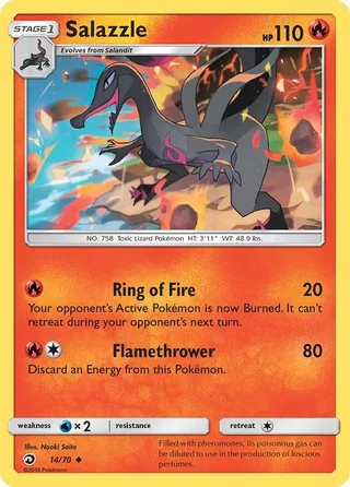 Salazzle #14 · Dragon Majesty Pokémon card