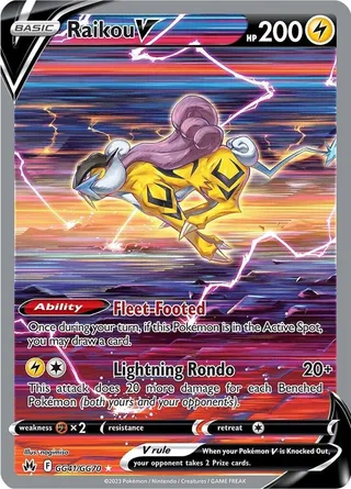 Raikou V #GG41 · Crown Zenith Galarian Gallery Pokémon card