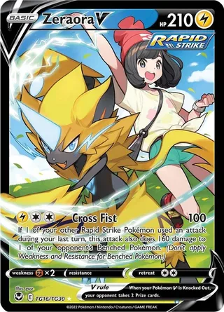 Zeraora V #TG16 · Silver Tempest Trainer Gallery Pokémon card