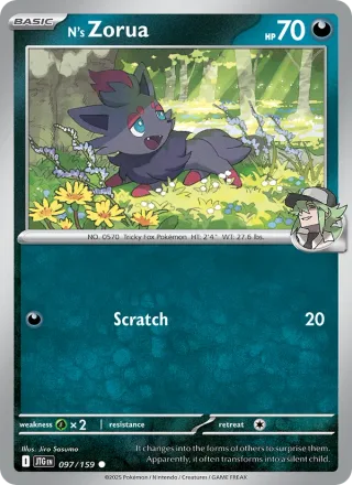 N's Zorua #097 · Journey Together Pokémon card