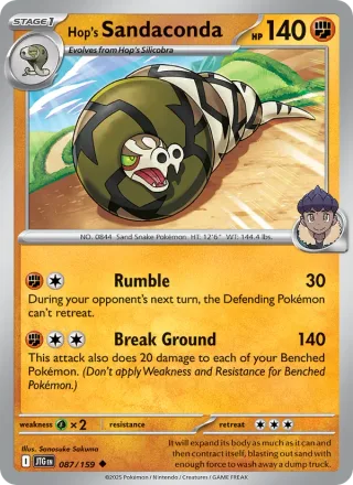Hop's Sandaconda #087 · Journey Together Pokémon card