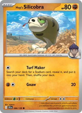 Hop's Silicobra #086 · Journey Together Pokémon card
