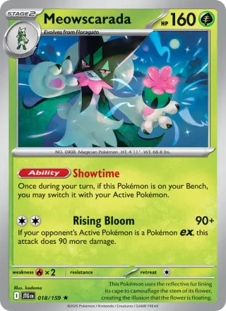 Meowscarada #018 · Journey Together Pokémon card