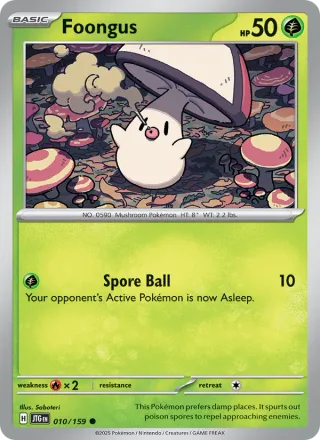 Foongus #010 · Journey Together Pokémon card