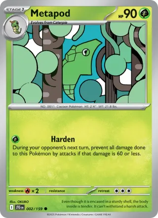 Metapod #002 · Journey Together Pokémon card