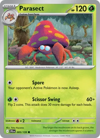 Parasect #005 · Journey Together Pokémon card