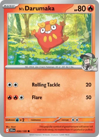 N's Darumaka #026 · Journey Together Pokémon card