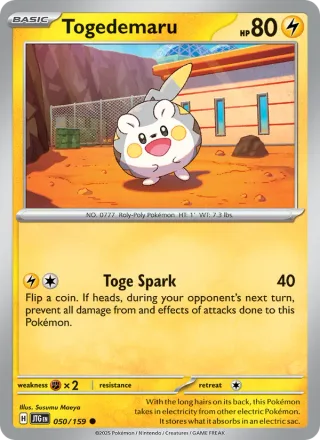 Togedemaru #050 · Journey Together Pokémon card