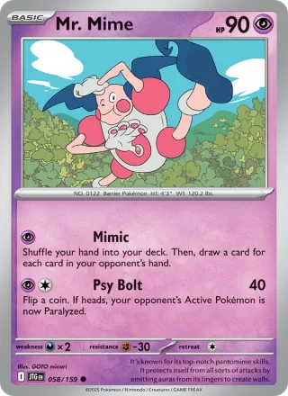 Mr. Mime #058 · Journey Together Pokémon card