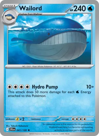Wailord #041 · Journey Together Pokémon card