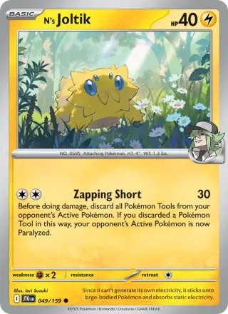 N's Joltik #049 · Journey Together Pokémon card