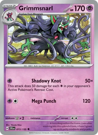 Grimmsnarl #073 · Journey Together Pokémon card