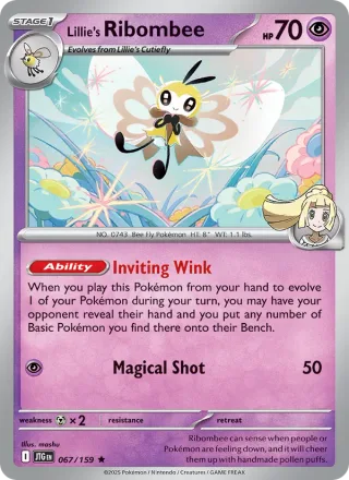 Lillie's Ribombee #067 · Journey Together Pokémon card