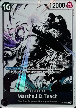 Marshall.D.Teach (4th Anniversary Treasure Campaign Pack) #P-100-4th-anniversary-treasure-campaign-pack · One Piece Promotion Cards One Piece card
