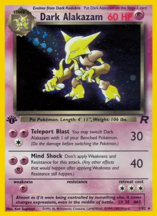 Dark Alakazam #1 · Team Rocket Pokémon card