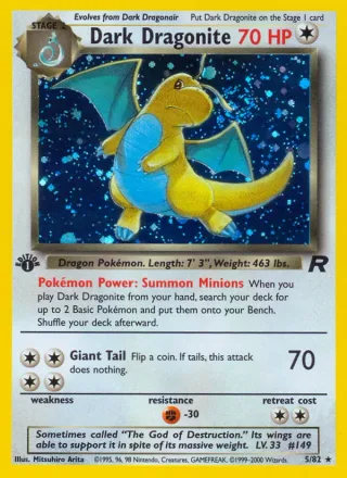 Dark Dragonite #5 · Team Rocket Pokémon card
