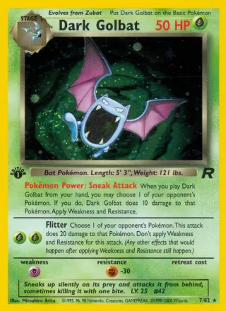 Dark Golbat #7 · Team Rocket Pokémon card
