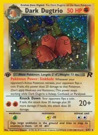 Dark Dugtrio #6 · Team Rocket Pokémon card