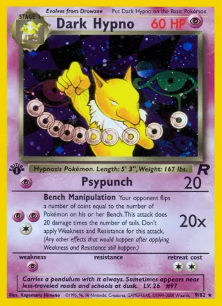 Dark Hypno #9 · Team Rocket Pokémon card