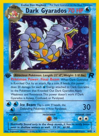 Dark Gyarados #8 · Team Rocket Pokémon card