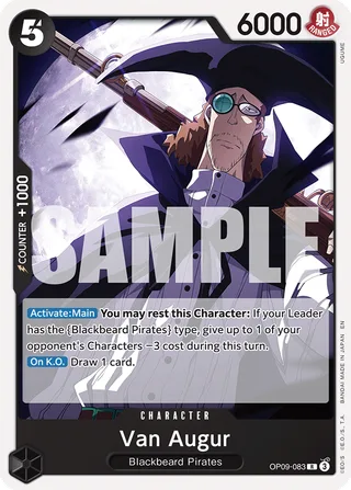 Van Augur (Reprint) #OP09-083-reprint · ST-27: Starter Deck 27 BLACK Marshall.D.Teach One Piece card