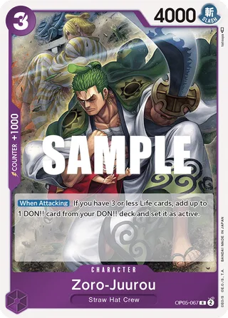 Zoro-Juurou #OP05-067 · ST-18: Starter Deck 18 PURPLE Monkey.D.Luffy One Piece card