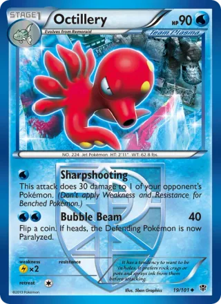 Octillery #19 · Plasma Blast Pokémon card