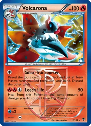 Volcarona #13 · Plasma Blast Pokémon card
