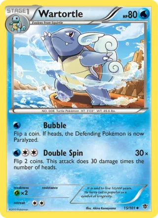 Wartortle #15 · Plasma Blast Pokémon card