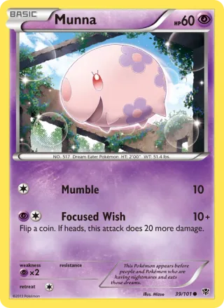 Munna #39 · Plasma Blast Pokémon card