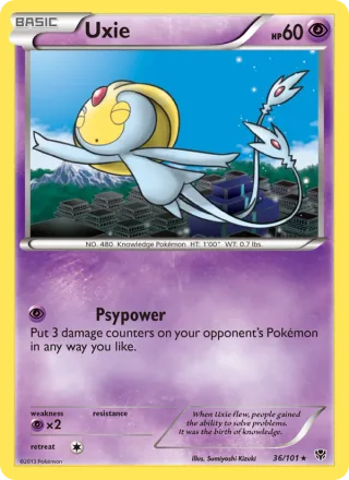 Uxie #36 · Plasma Blast Pokémon card