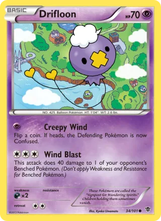 Drifloon #34 · Plasma Blast Pokémon card