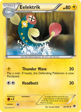Eelektrik #32 · Plasma Blast Pokémon card