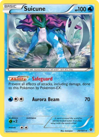 Suicune #20 · Plasma Blast Pokémon card