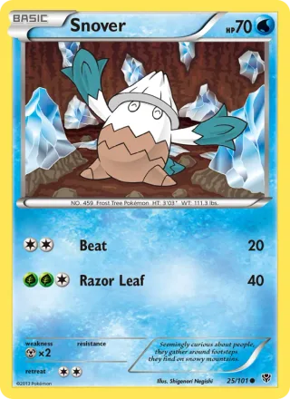 Snover #25 · Plasma Blast Pokémon card