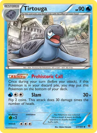 Tirtouga #27 · Plasma Blast Pokémon card