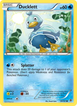 Ducklett #29 · Plasma Blast Pokémon card