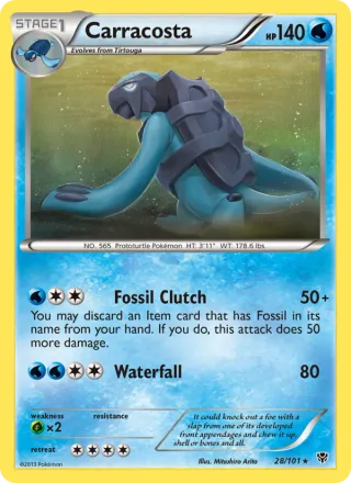 Carracosta #28 · Plasma Blast Pokémon card