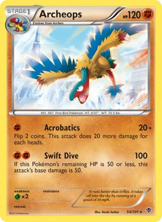 Archeops #54 · Plasma Blast Pokémon card