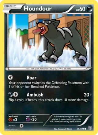 Houndour #55 · Plasma Blast Pokémon card