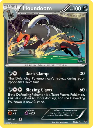Houndoom #56 · Plasma Blast Pokémon card