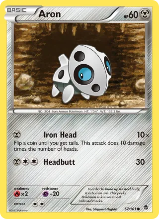 Aron #57 · Plasma Blast Pokémon card