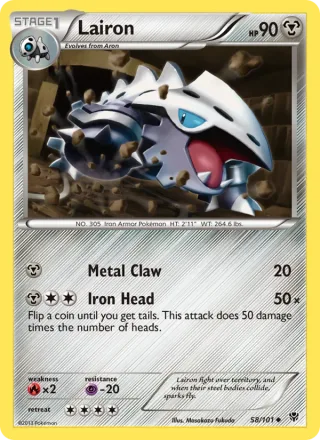 Lairon #58 · Plasma Blast Pokémon card